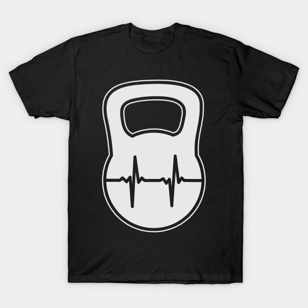 Kettlebell Shirt | Heartbeat ECG Gift T-Shirt by Gawkclothing